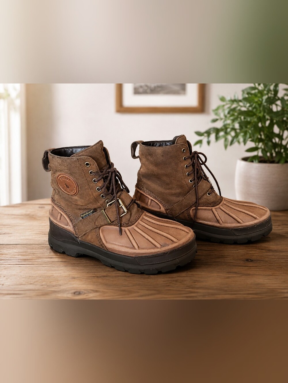 Polo by Ralph Lauren Brown Suede & Leather Men's Winter Boots